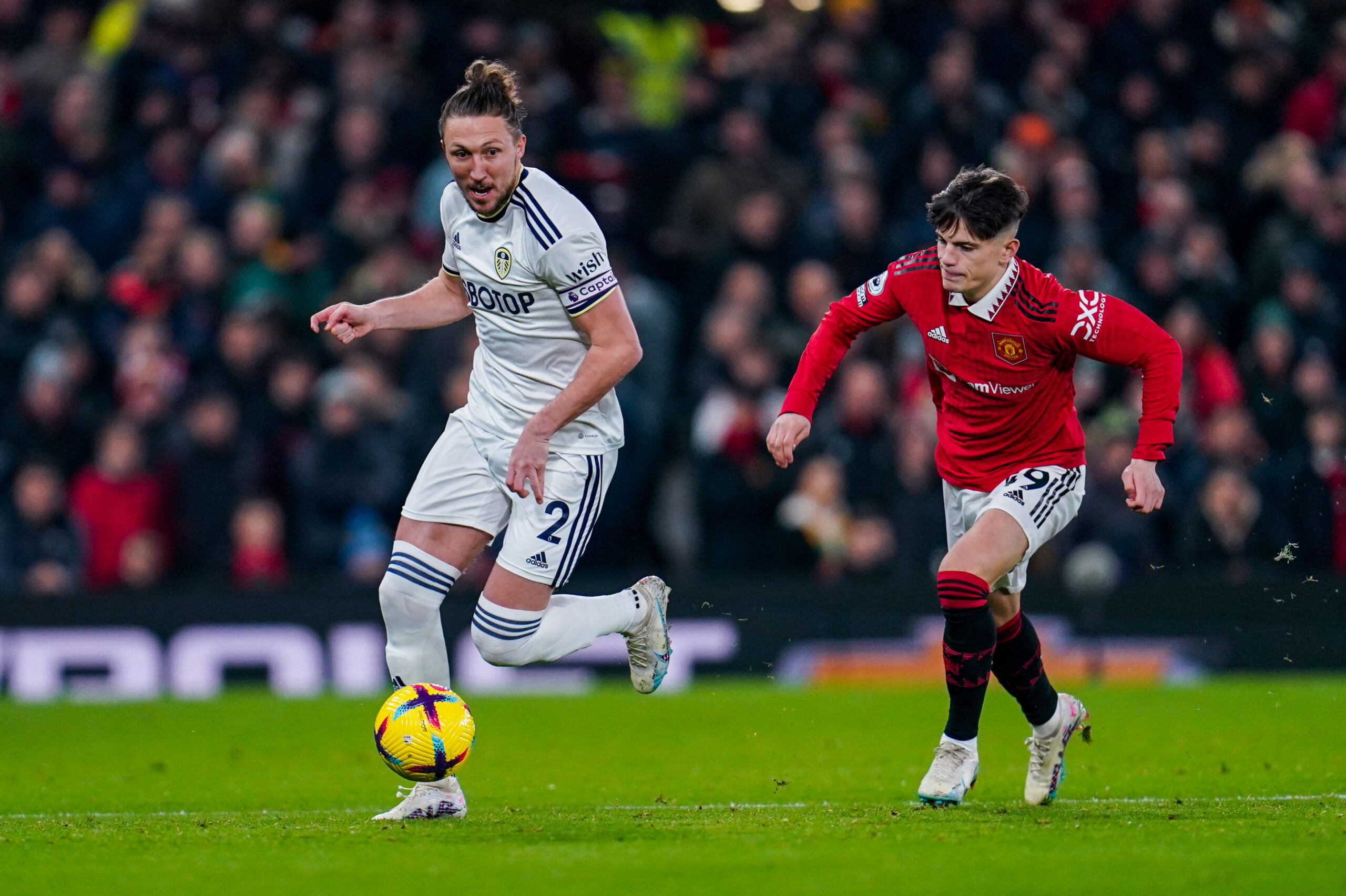 during the Premier League match between Manchester United and Leeds United at Old Trafford, Manchester, England on 8 February 2023.