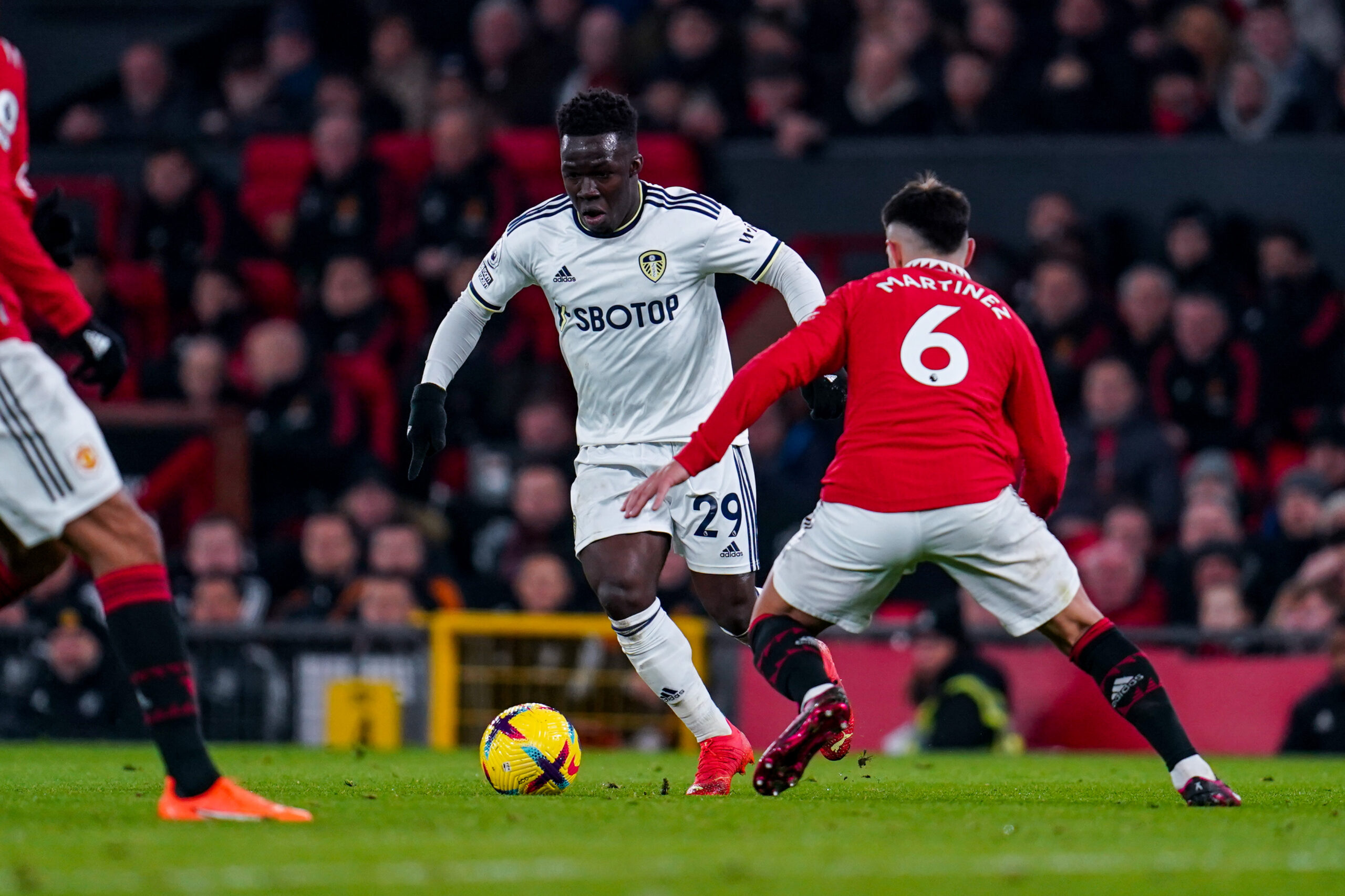 during the Premier League match between Manchester United and Leeds United at Old Trafford, Manchester, England on 8 February 2023.